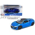 Maisto 1-24 Scale 2018 Acura NSX Diecast Model Car - Blue with Black Top 31234bl